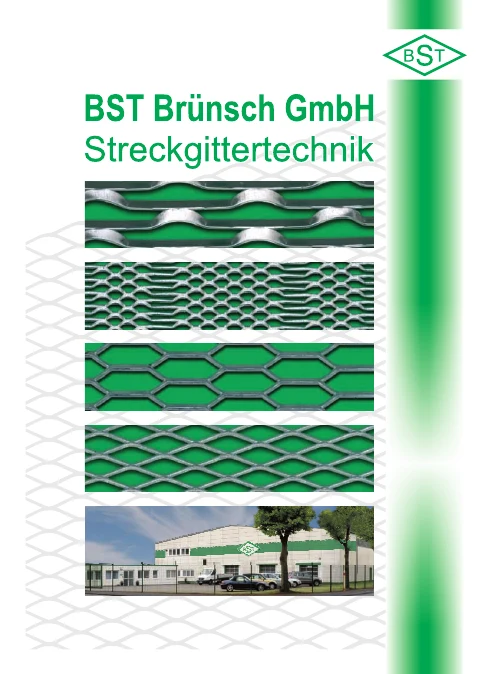 Titelseite des Brünsch-Gesamtkatalogs mit Musterstreifen und Firmengebäude